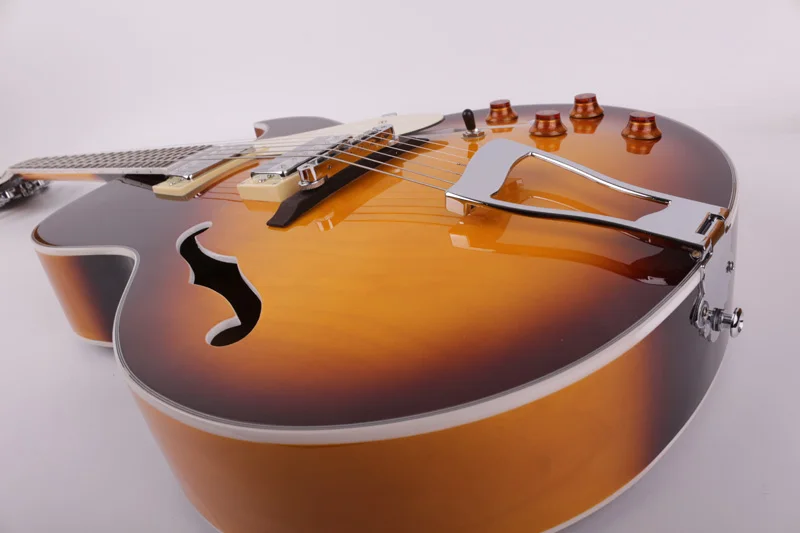 f maple jazz hollow body f hole sunburst electric guitar guitars