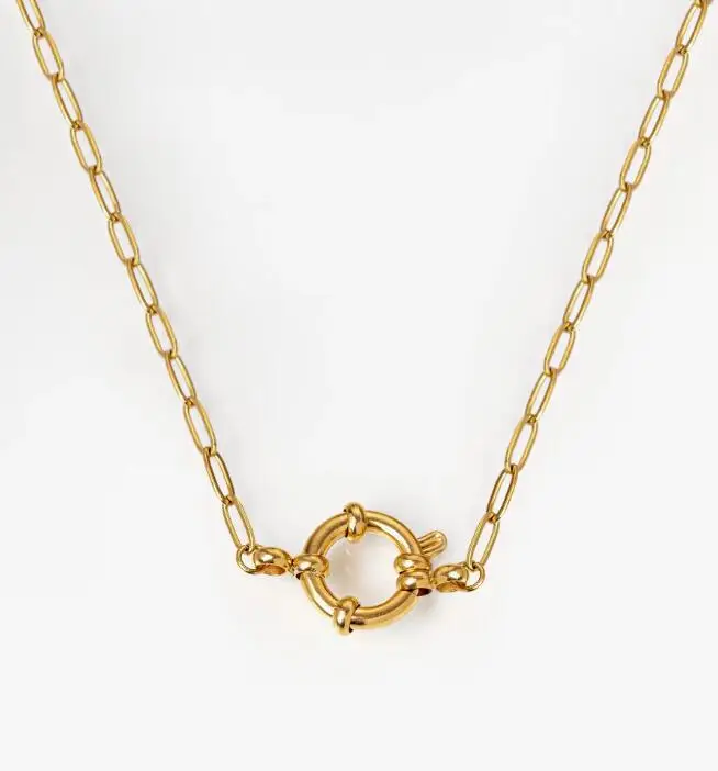 Stainless Steel Spring Buckle Clasps 24k PVD Gold Plated Anchor Spring Clasp For Diy Bracelet Necklace Connecting Accessories