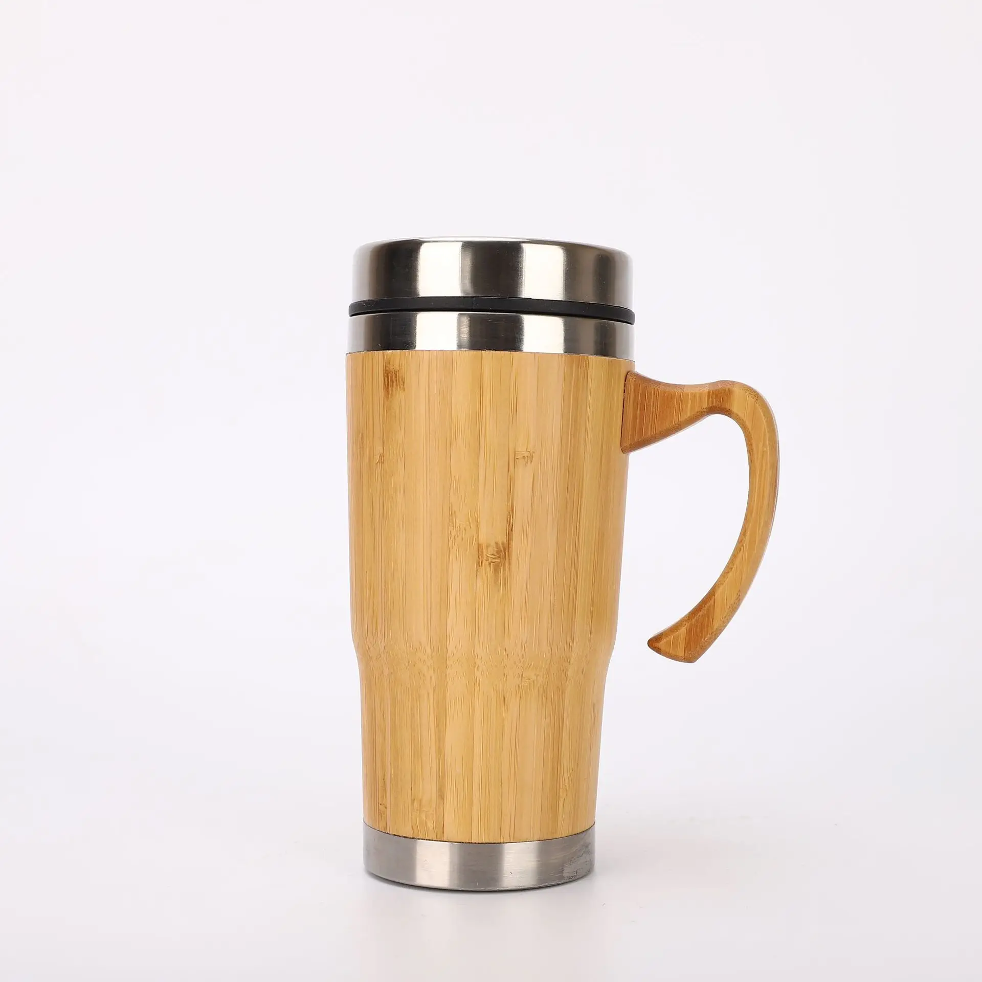 eco friendly stainless steel coffee travel mug 450ml bamboo coffee cups with lid