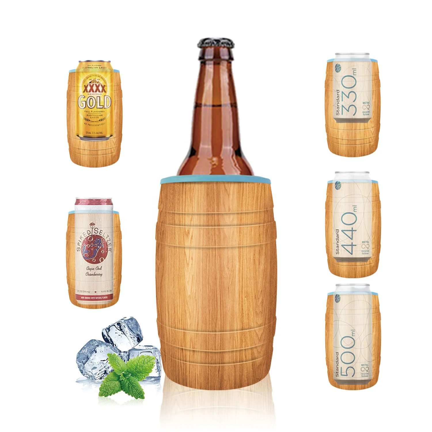 5 в 1 тонкий сублимационный чистый неопреновый рукав тонкий кулер из нержавеющей стали 12 унций емкость для пива бутылки вина охладитель держатель