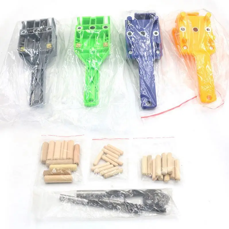 Woodworking Dowel Jig fits 6 8 10mm Drill Bits Wood Drilling Doweling Hole Saw Tools Handheld Drill Guide with Metal Sleeve