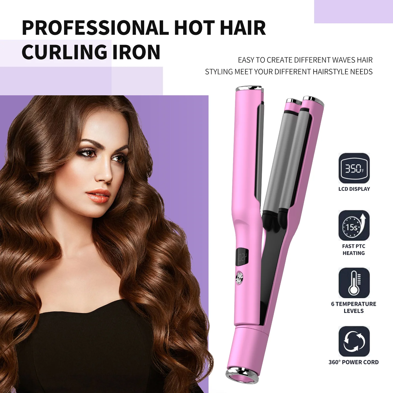 Universal Detachable Power Cord Hair Dryer and Curler Fast Heating Hair Iron