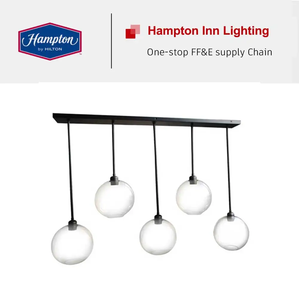 Hilton Hampton Inn 6 Light White Drum Pendant Light
