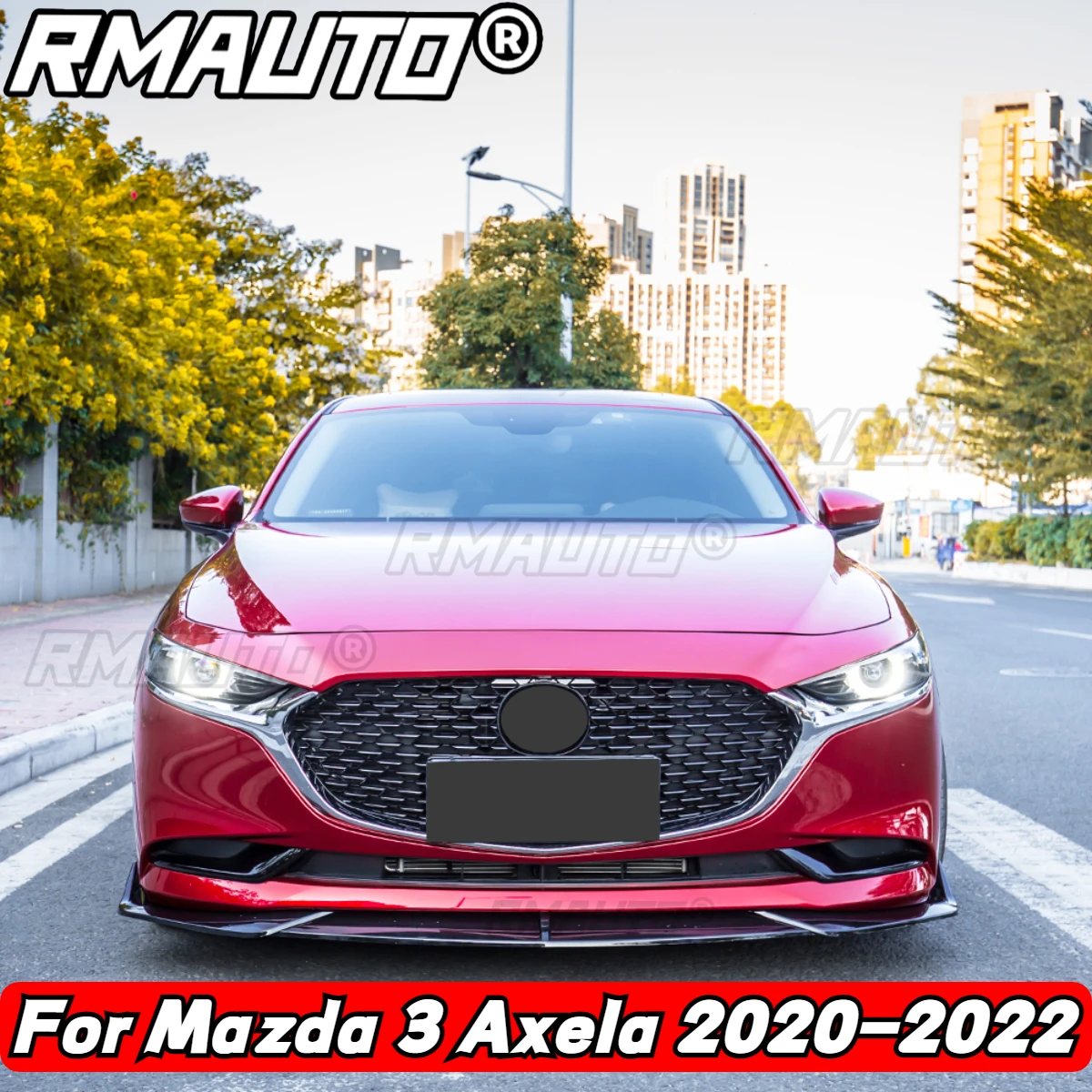 Для Mazda 3 Alexa 2020-2022 карбоновое волокно передний бампер сплиттер спойлер для губ Диффузор защита комплект кузова аксессуары автомобиля