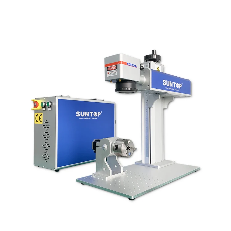 SUNTOP  20w 30w 50w split fiber laser marking machine for metal