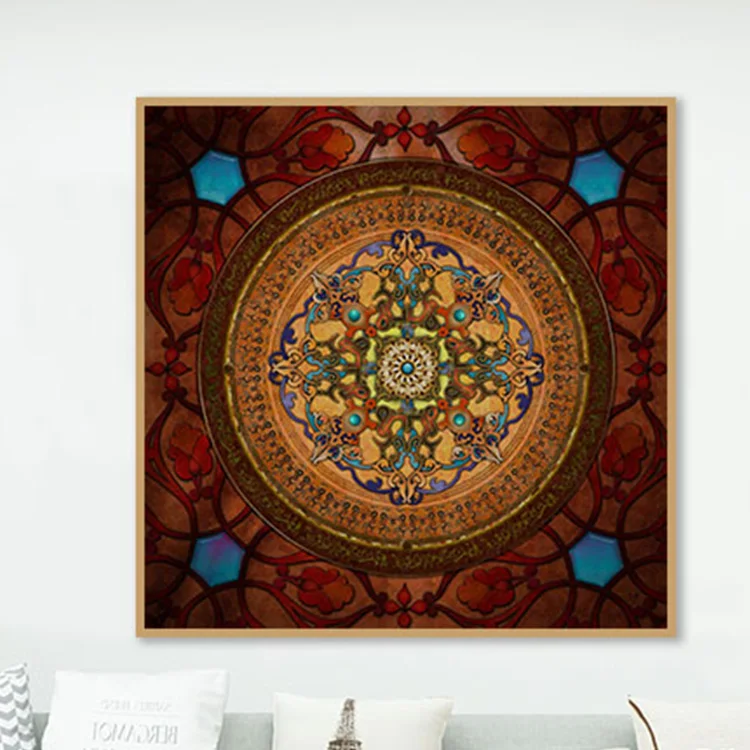 wall art decor Diamond Painting mandala Flowercrystal porcelain painting with Aluminum alloy frame