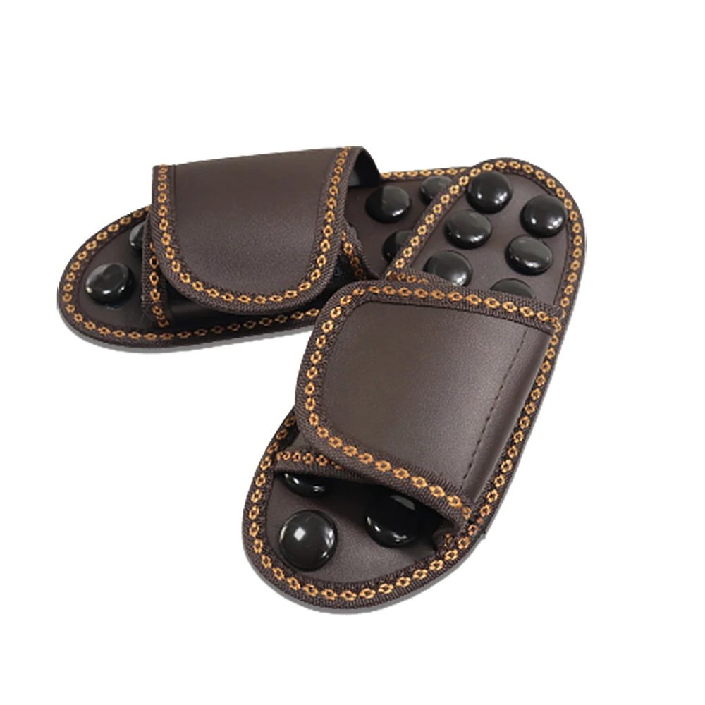Hot Sale Acupressure Massage Slippers With Tourmaline Jade Stone To Relieve Foot And Heel Pain Indoor Foot Massage Shoes