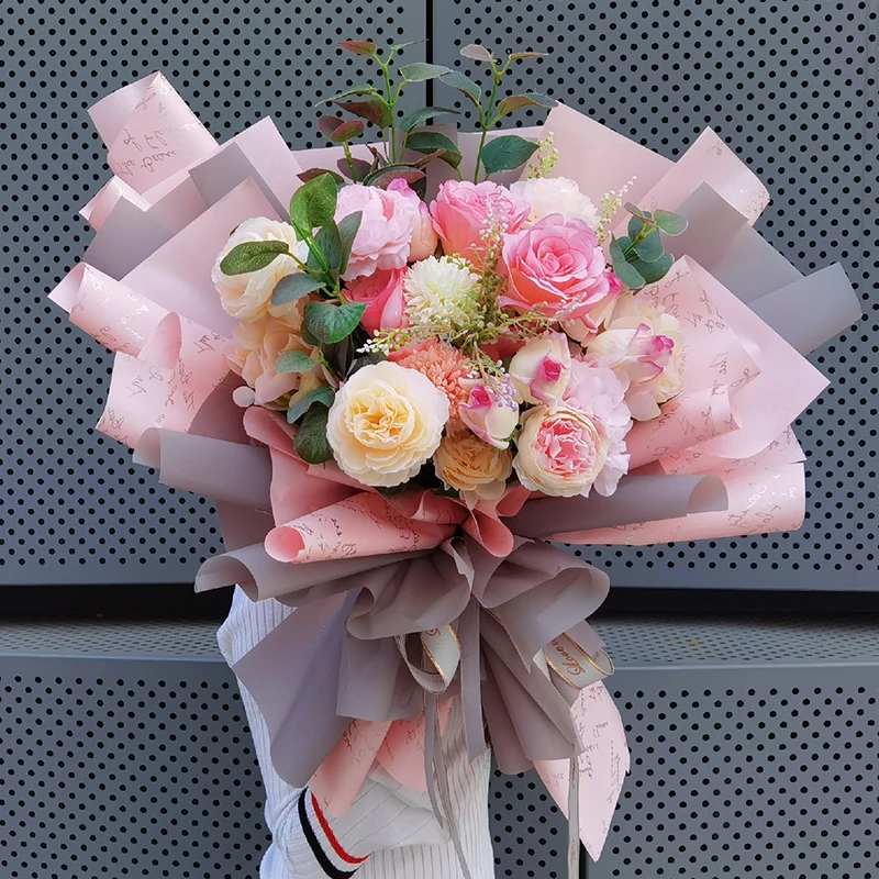 
Florist Supplies Embossed Flower Bouquet Christmas Holographic Palace Print Custom Wrapping Paper 