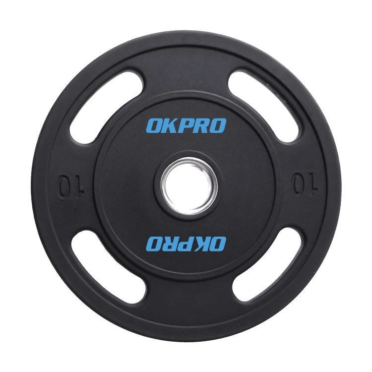 OKPRO 2022 New Powerlifting Black Wholesale Bumper Barbell Urethane Weight Plate