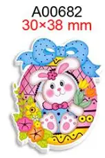 Easter Day Printed Planar Resin Bunny and Duck Cartoon Cabochons 50pcs/lot for DIY Bow Kids Crafts Decorations Handmade Material