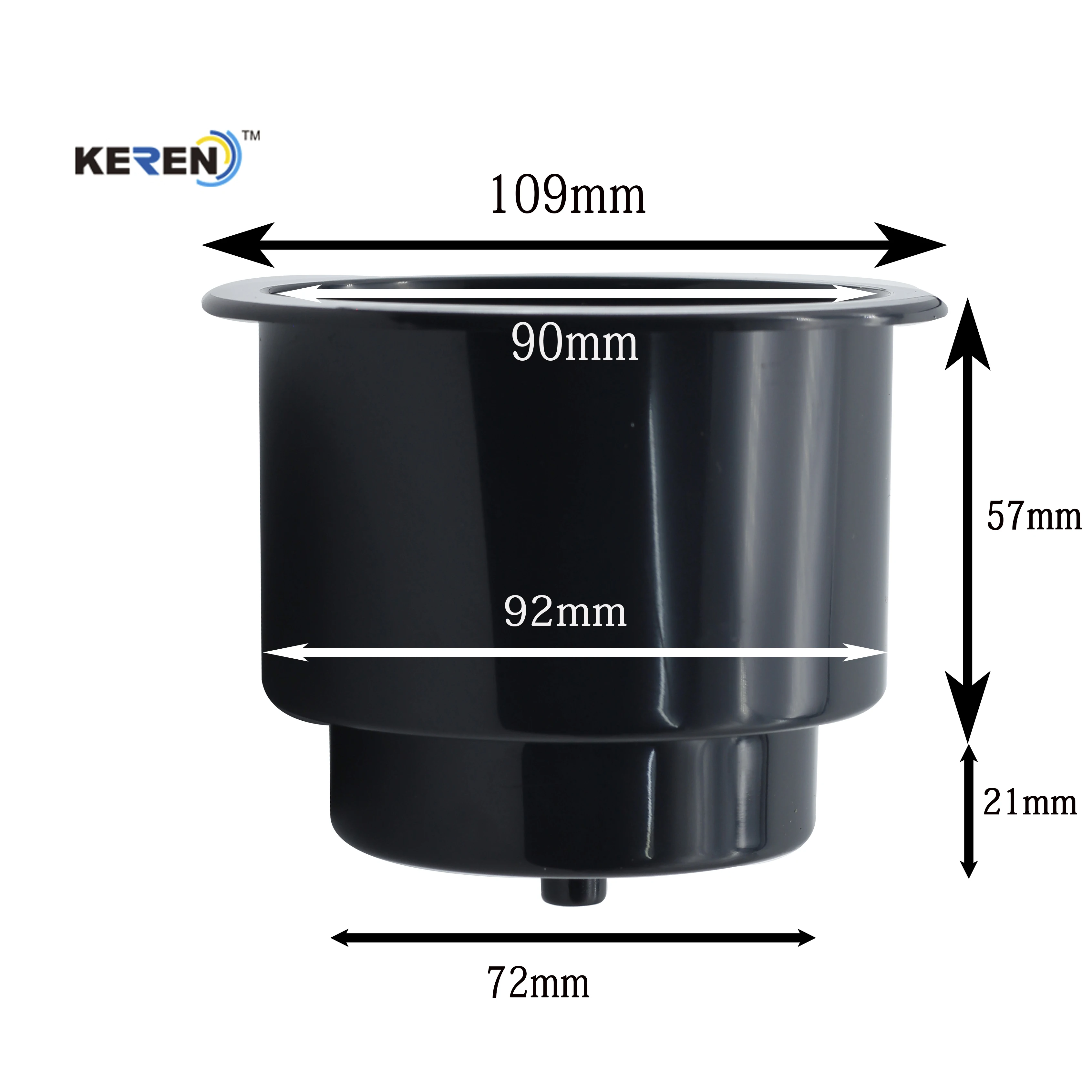78mmH пластиковый держатель для чашек яхты напитков черный и с индивидуальным логотипом