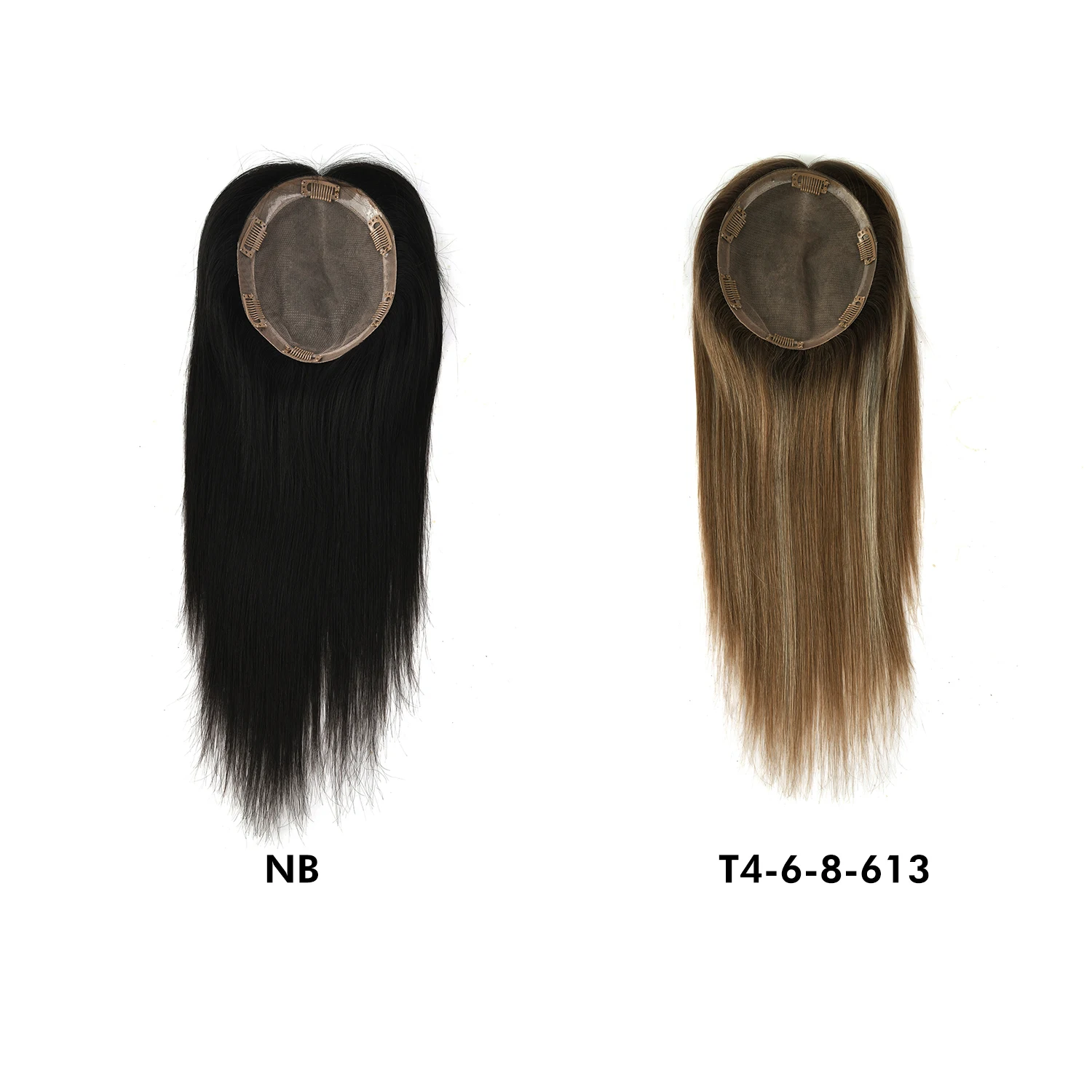 
K.S WIGS Silk Base Virgin Cuticle Aligned 100% Brazilian Human Hair Toupee Women Topper Natural Hair extension 