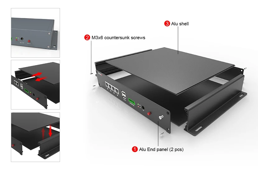 YONGU G02 Adapter Aluminum Alloy Bare Board Sheet Metal Fabrication Bending Electric Junction Box