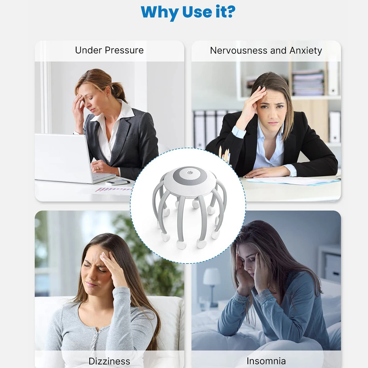 trending products 2024  new arrivals Hot Sale Rechargeable automatic head massager machine Electric Scalp Massage products