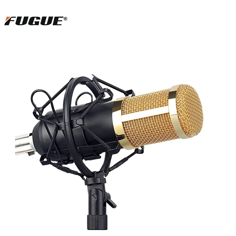 Оптовая продажа онлайн, профессиональный конденсаторный студийный записывающий микрофон Youtube с амортизирующим креплением для радиовещания, пения