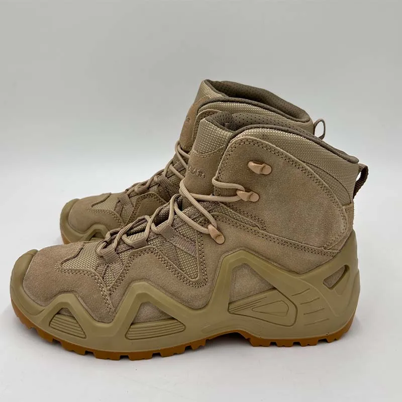 PU injection oil slip resistant suede leather lightweight fashionable men hiking jungle safety boots