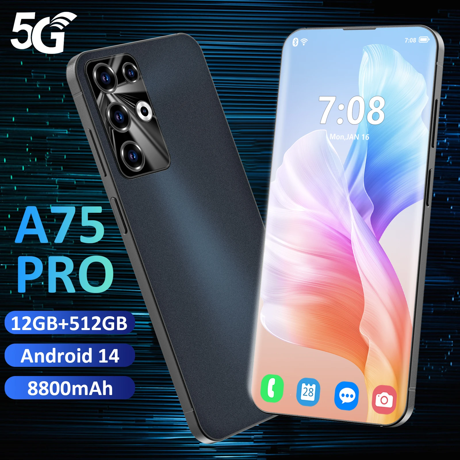 Global high quality quick charge 7.3inch infinix phones 16GB 512GB 5G new Mobile Phone