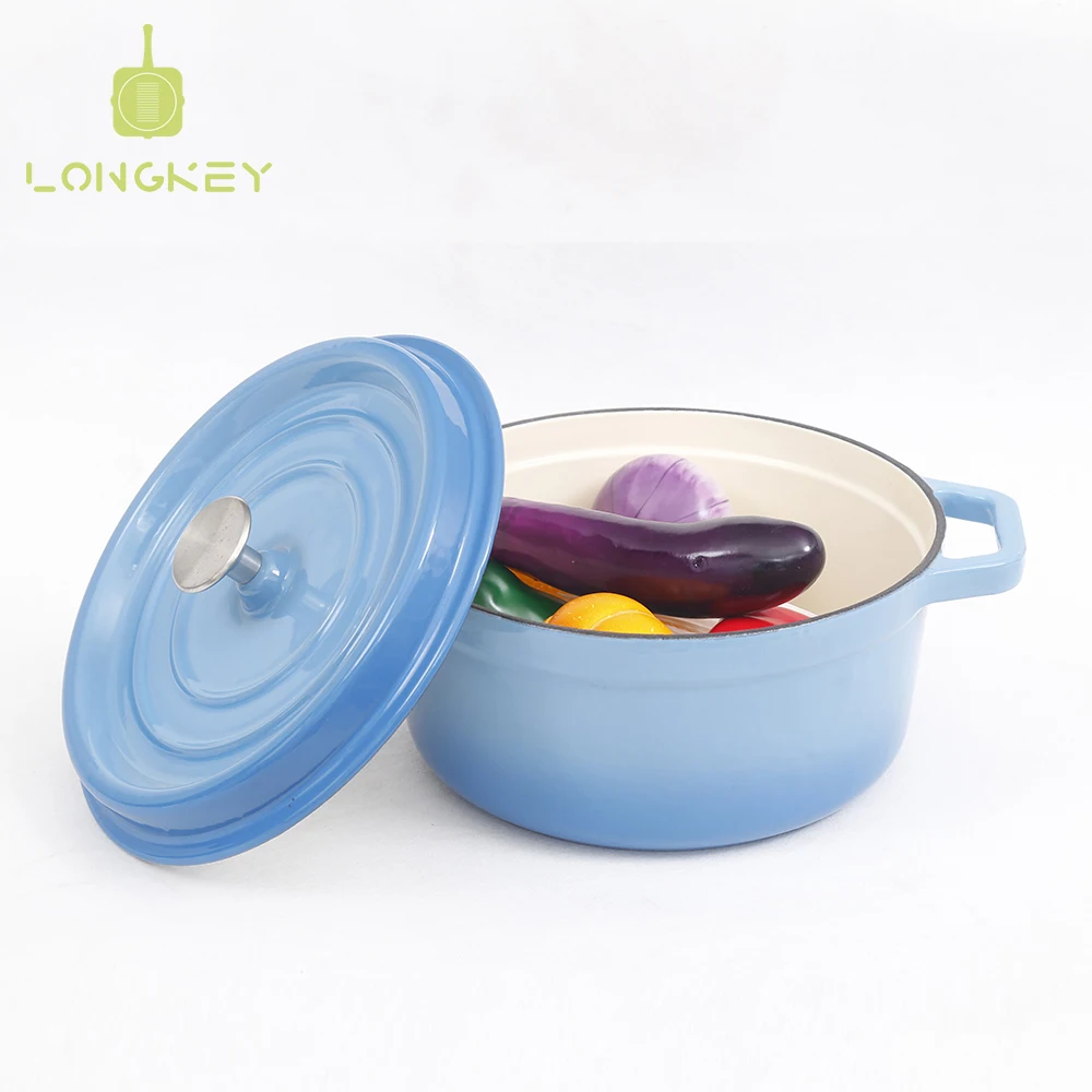 New cast iron dutch oven enamel casserole cooking saucepan stockpot stew pot 24cm Enamel cast iron casserole factory supply
