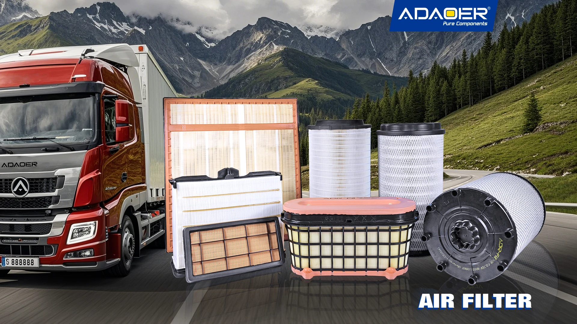 ADAOER auto air filtros spare parts AD03110791 R804759 P182018 japanese truck engine air filter
