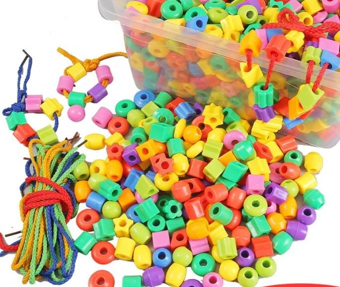 china import toy kids gifts toy Plastic Lacing Beads Stringing Beads with Strings desk toy