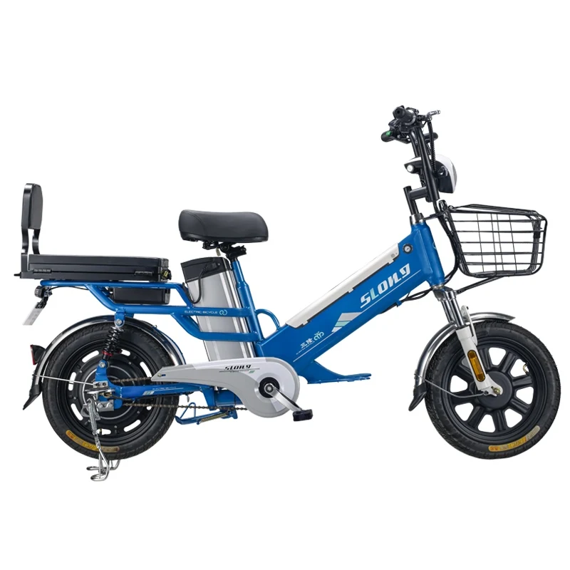 Manufacturer China Double Battery Electric Bicycle 350W Brushless Gearless Motor 16 Inch Electric Bike