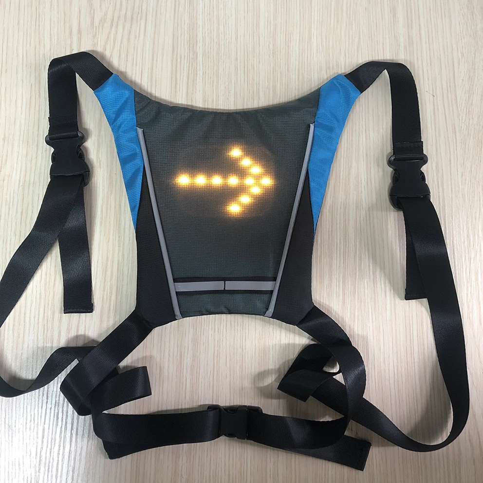 Turn Signal Night Flashing LED Safety Gilet Cycling Security Running Waterproof Nylon Reflective Fashion Vest For Sporting