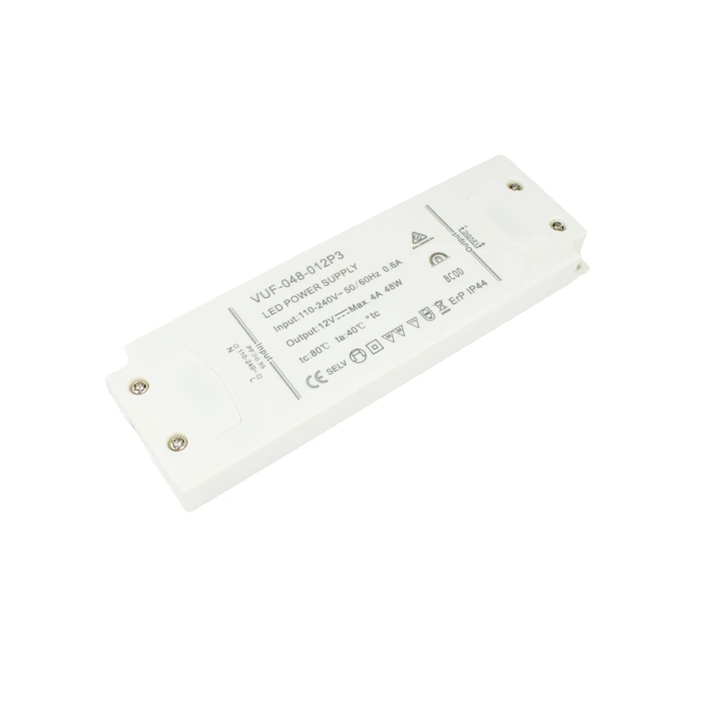 Тонкий светодиодный драйвер 48 Вт 12 Вольт 24 вольт от переменного тока до постоянного класс 2 водонепроницаемый ip44 ip65 В 4a/24 2a источник питания