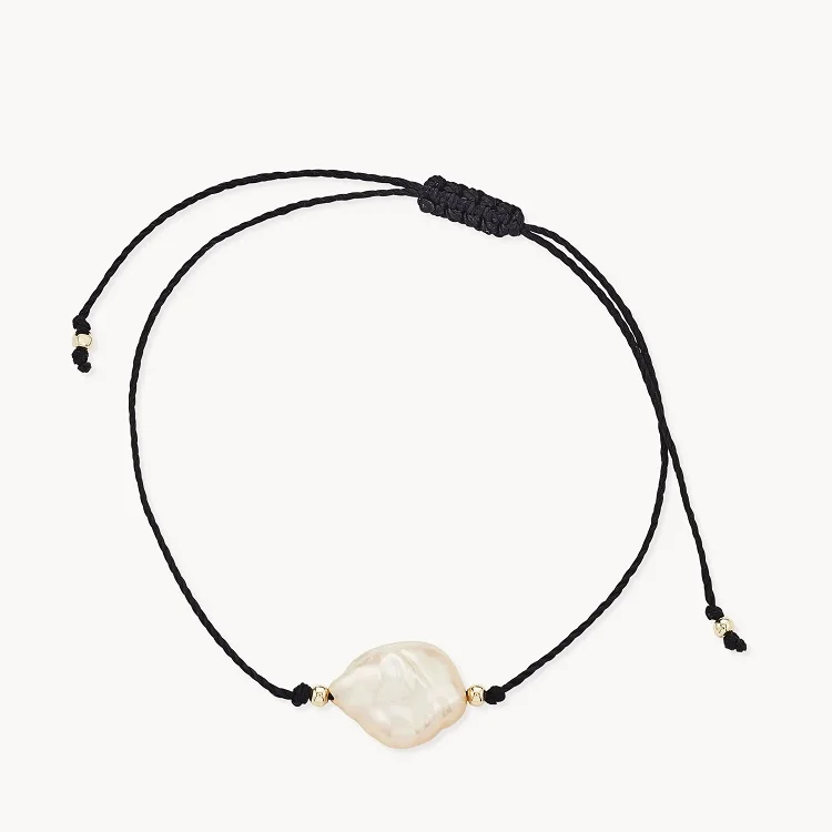 Handmade jewelry wholesale adjustable rope natural freshwater pearls bracelet