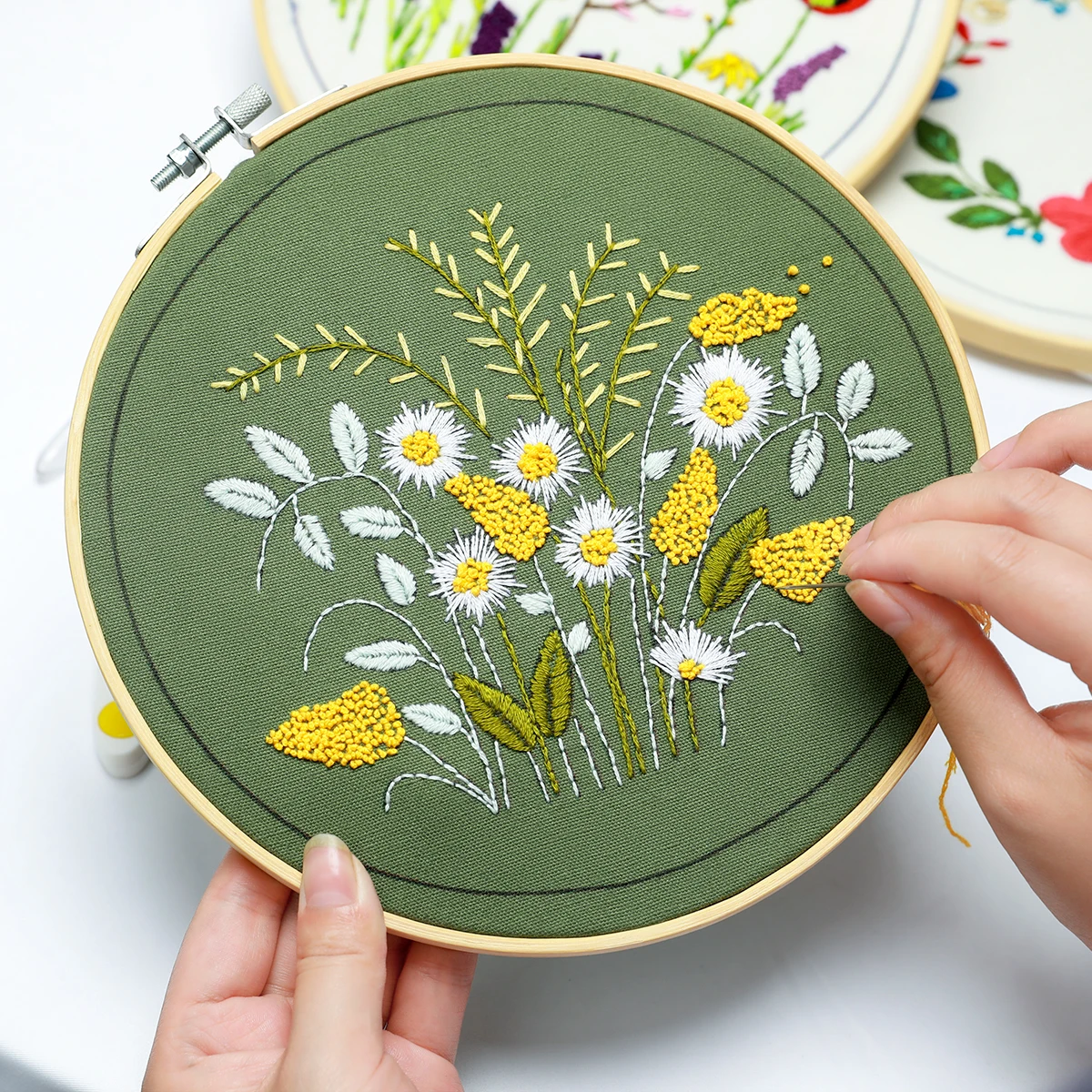 Embroidery diy beginner embroidery 3-piece kit cross stitch 30 stitches English instructions novice embroidery painting