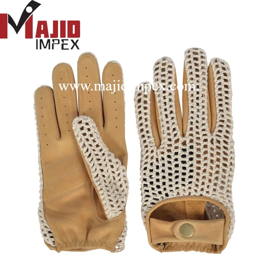 Full Finger Dressing Driving Gloves Premium Quality Genuine Cowhide Leather for Men Daily Life Striped