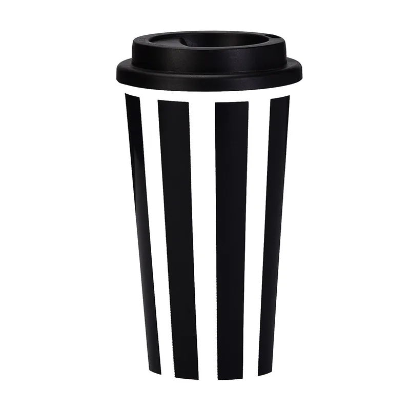 Custom Eco-friendly Double Walled Travel car Coffee Mug black Reusable Coffee Tumbler Cup