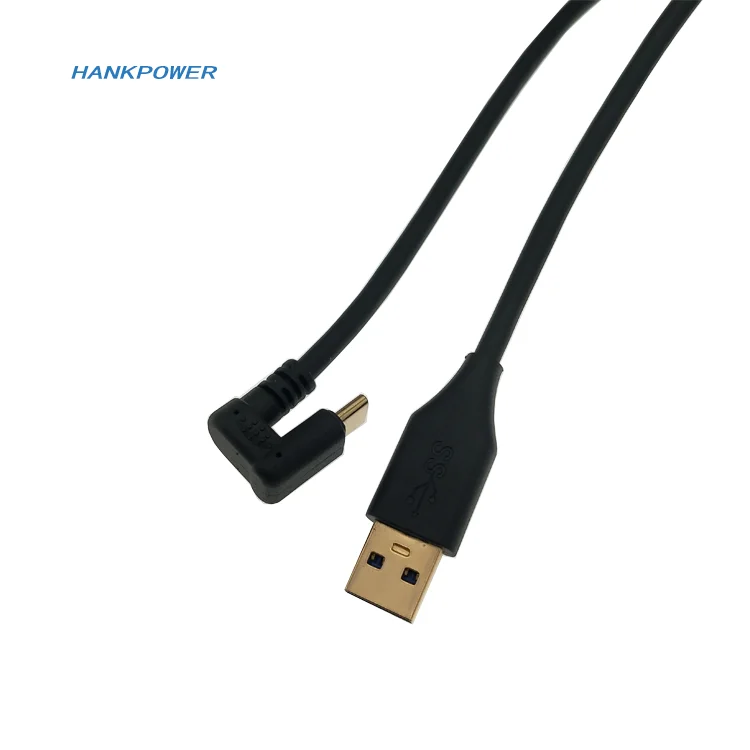 OEM Factory Gold Plated USB3.0 To Type C 90 Degree Angle Data Transfer Charging USB3.1 Cable