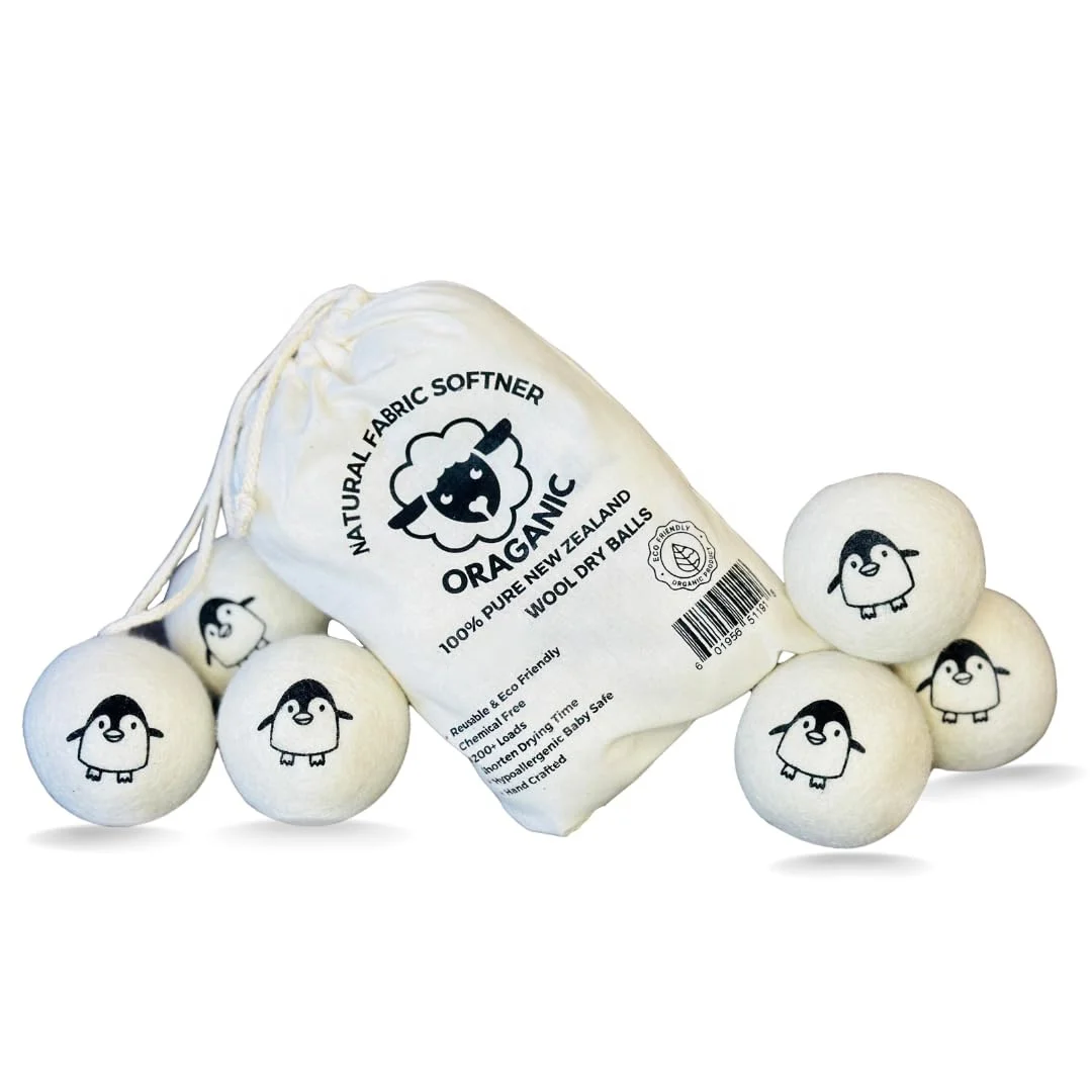 Newest Natural Eco Friendly Washing Machine Laundry Clean Ball Organic Natural Reusable 100% Wool Softener Wool Felt Dryer Balls