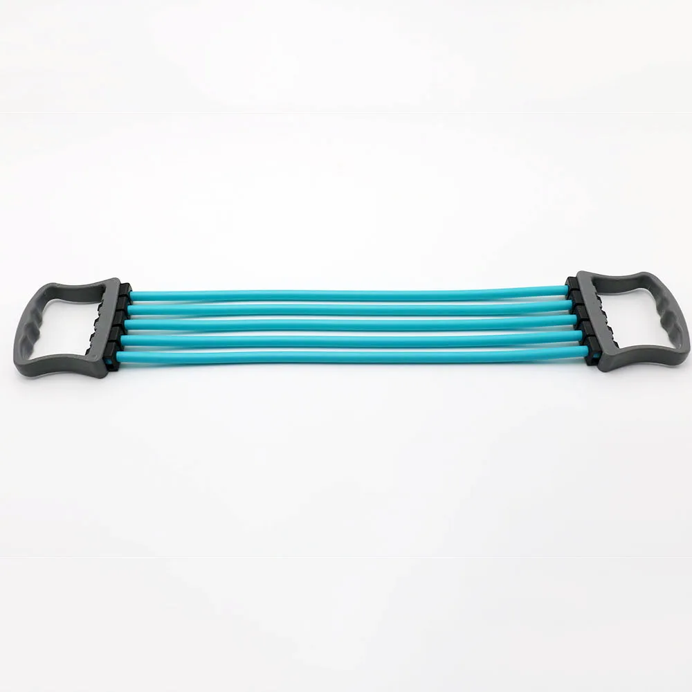 WELE-R002 Portable Chest Expander Exercise Fitness Resistance Elastic Cable Rope 5 Tube Yoga Chest Developer