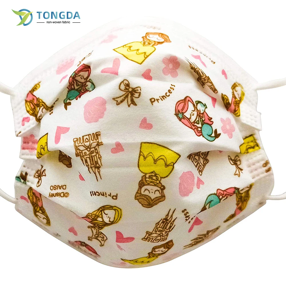 Nonwoven Printing Disposable 3layer Kids Face Mask with Earloop children Masks