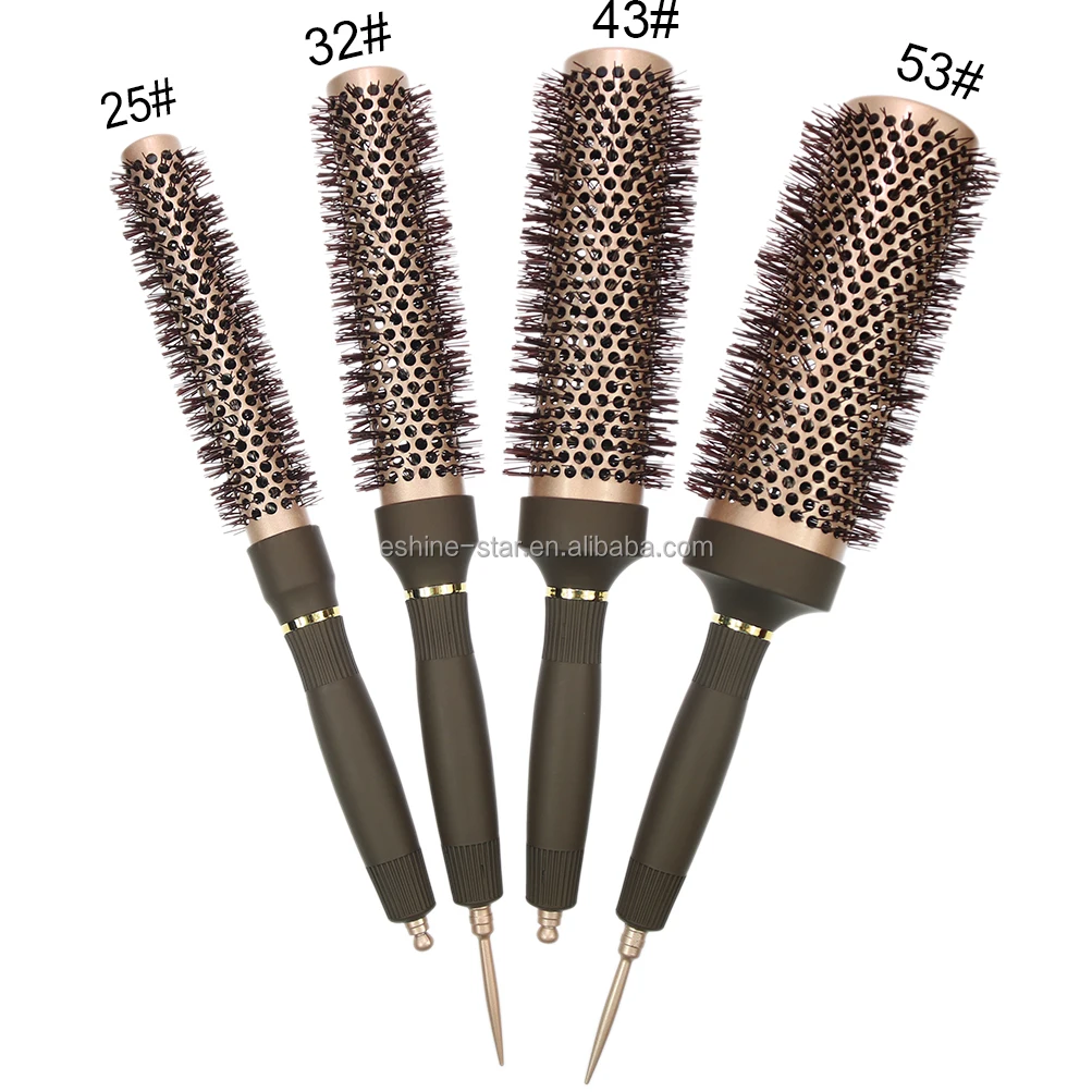 Private Label Customized Color Whole Sale Price Extra Long Round Ceramic Anti static Hair Salon Thermal Hair Brush