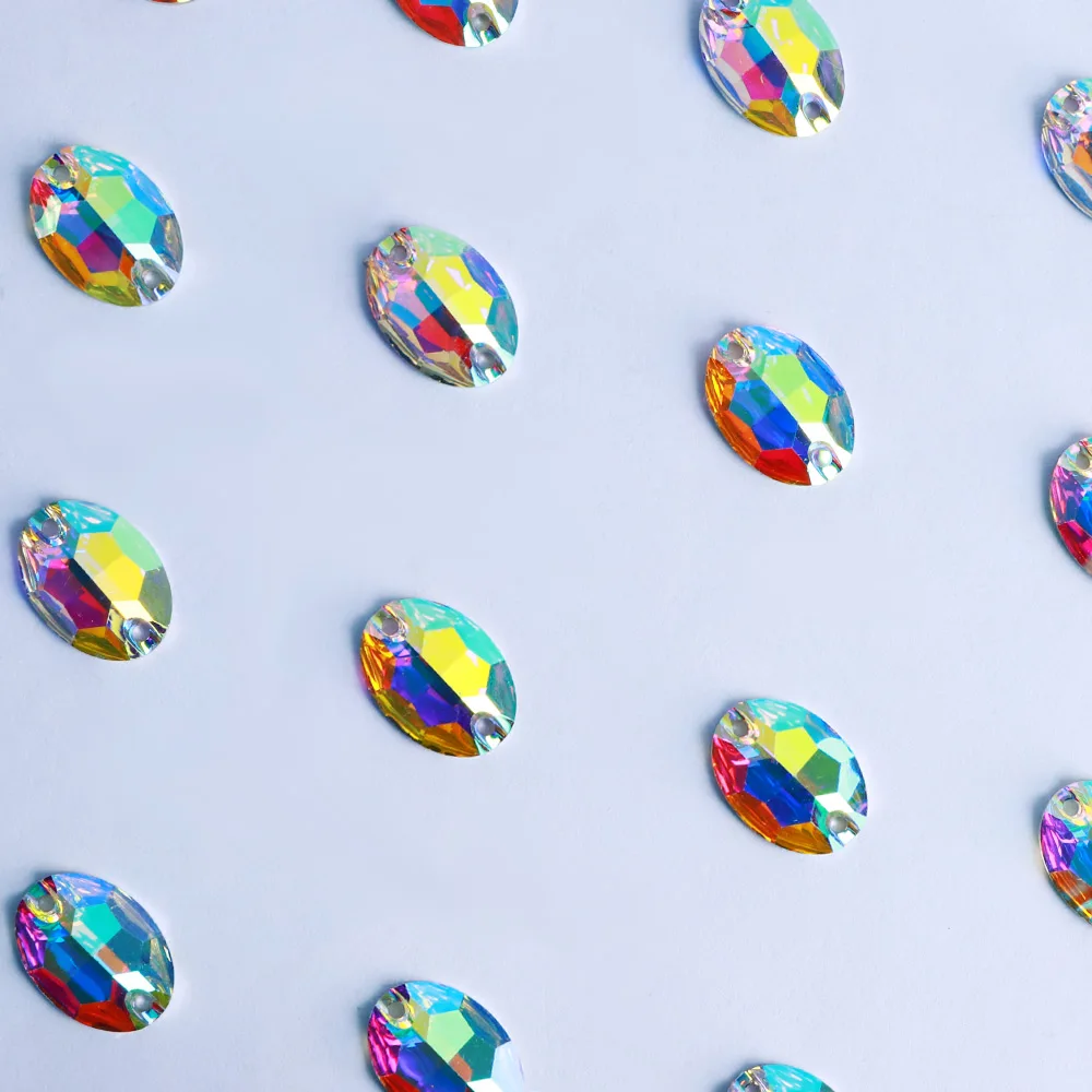 Wholesale Multi Shapes High Quality Shimmering Elegance Fancy Resin Sew On Rhinestones With Two Holes For Clothing Shoes