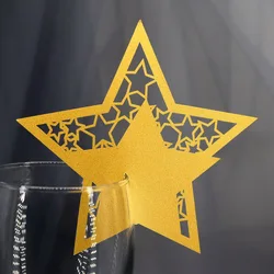 Star Laser Cut Table Name Card Place Cards For Wine Glass Wedding Paper Party Supplies Decoration