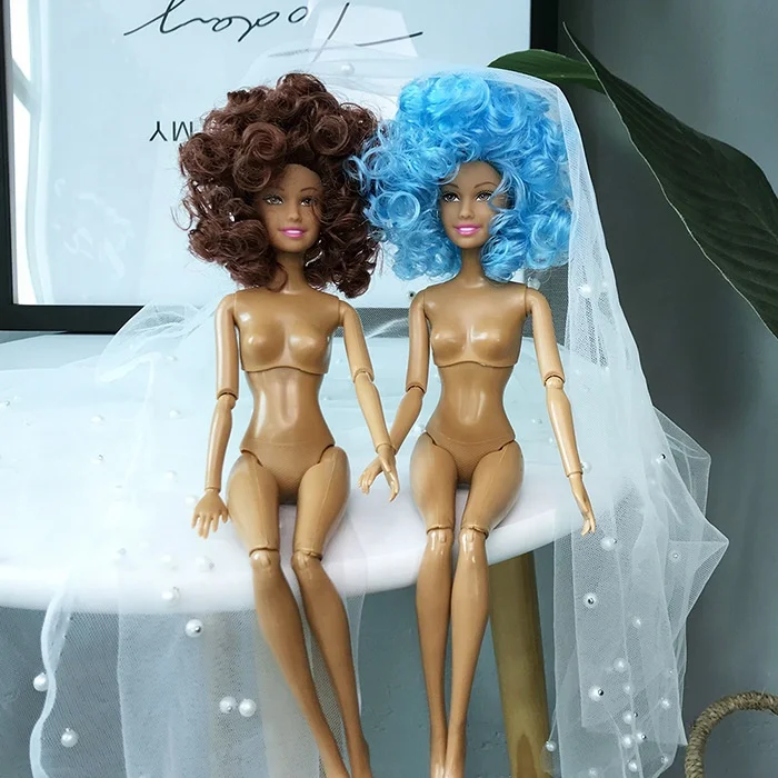 lulu lucy wholesale black dolls African americans girl doll plastic DIY Model Toy
