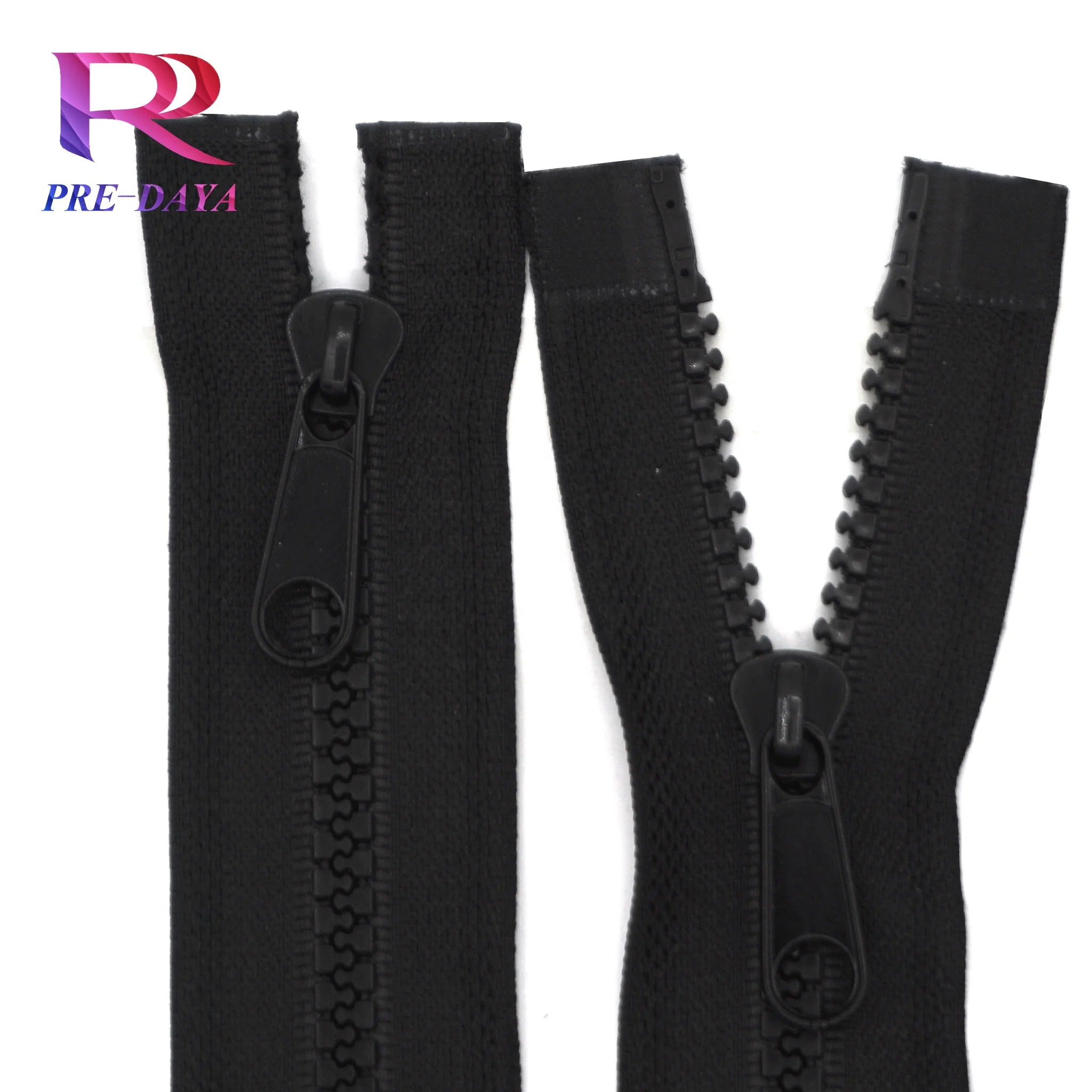 Factory Double Slider Plastic Resin Color Zipper Can Be Customized 2 Way Open End Plastic Zipper For Coat