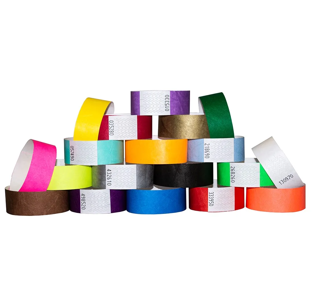 RFID NFC F08 CHIP Wholesale Cheap Custom Digital & Silk Screen Inkjet Printable Tyvek Armbands for Events for Wedding Graduation