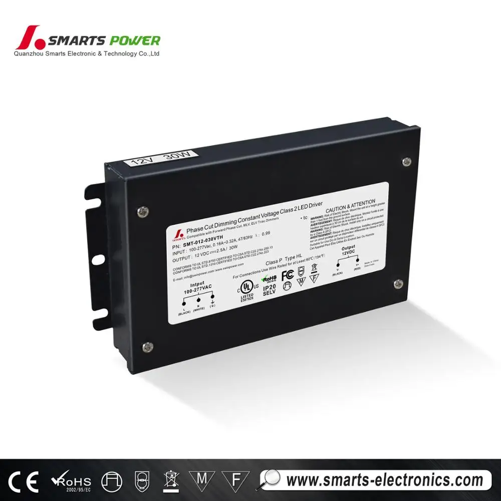 96 Watt 277V input 24VDC constant voltage led driver triac dimmable