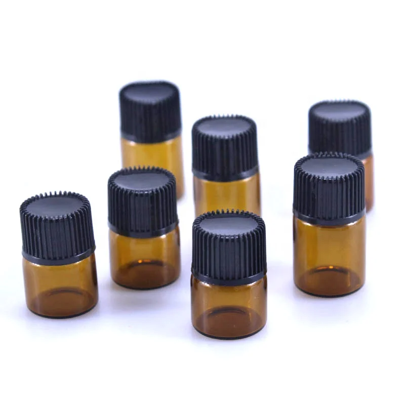 Sample essential oil test bottle 1ml 2ml 3ml 5ml trial set amber glass vial with plug
