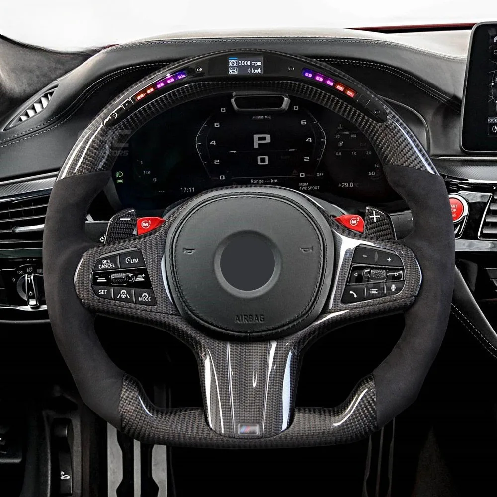 Best Custom Carbon Fiber M Sport Steering Wheel For Bmw F30 Steering Wheel F10 F30 E60 E90 G30 E46 E92 LED