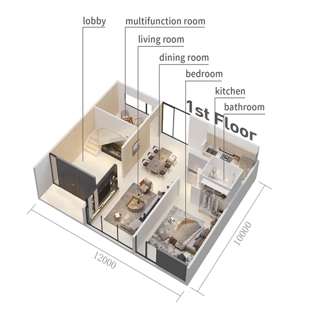 Factory Cheap Price Residential Container Beach 2 Bedroom House Prefabricated