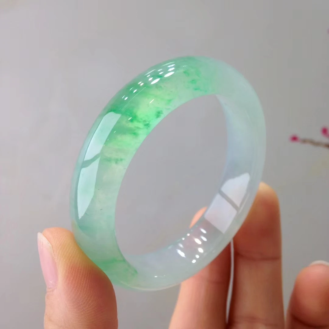 YQ224 free shipping natural emerald Gemstone Cuff jadeite jade Bangle and bracelet jewellery