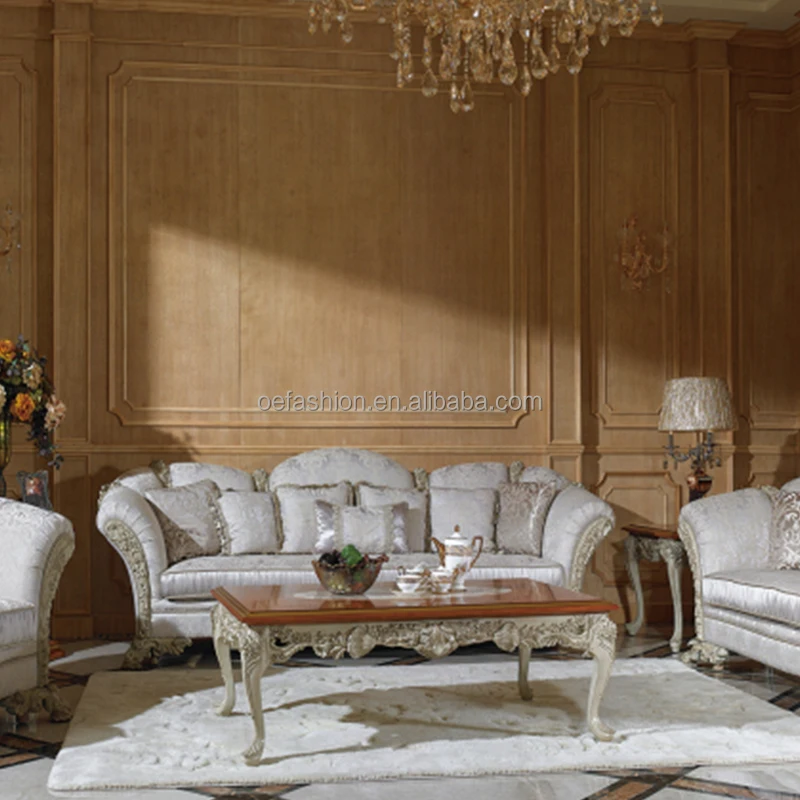 OE-FASHION Dubai leather sofa furniture high back sectional Living Room Furniture Modern White Corner Modular Sectional Sofa Set