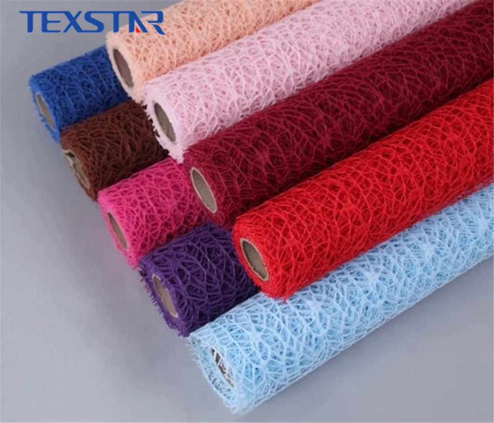 100% Polyester decoration net spider mesh roll for wrapping flowers