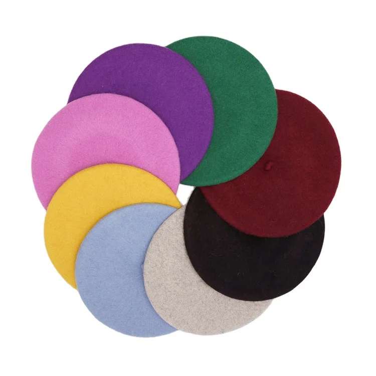 Многоцветная простая удобная женская шерстяная Военная шапочка Берет Кепка шляпа