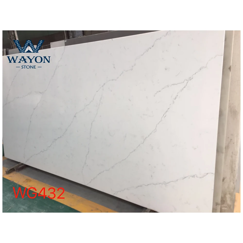 Per Square Meter Quartz Powder +7%resin WAYONSTONE Price Artificial Marble Foshan Big Slab 93% Natural Quartzite Calaatta White